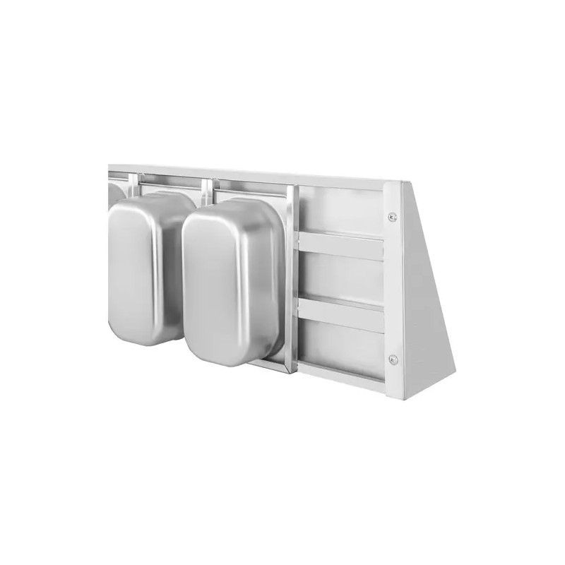 Royal Catering RCWR-5 GN1/4 maustehylly 120 x 30 cm, 5 x 1/4 GN, ruostumaton teräs