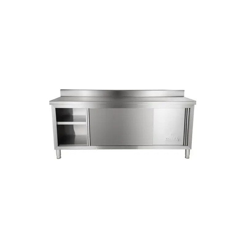 Royal Catering ruostumattomasta teräksestä valmistettu työpöytäkaappi 200 x 60 cm, 160 kg