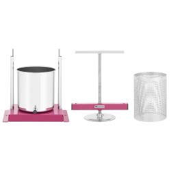 Royal Catering hedelmäpuristin 5 l, ruostumaton teräs ja rauta, sisältää 5 puristusliinaa
