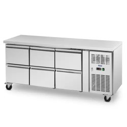 Royal Catering kylmäpöytä 410 l 6 vetolaatikkoa 179 5 x 70 cm ruostumaton teräs