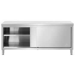 Royal Catering ECO ruostumattomasta teräksestä valmistettu työpöytäkaappi 200 x 80 cm 500 kg