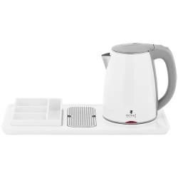 Royal Catering hotellivedenkeitin 1,2 l 1800 W valkoinen kahvi- ja teestationilla