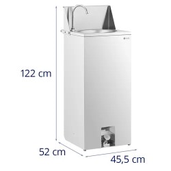 Royal Catering liikuteltava käsienpesuallas ruostumattomasta teräksestä jalkapedaalilla 357 x 120 mm