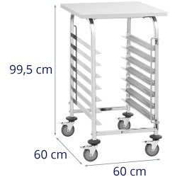 Royal Catering peltivaunu ruostumaton teräs 7 hyllypaikkaa 40 x 60 cm 90 kg