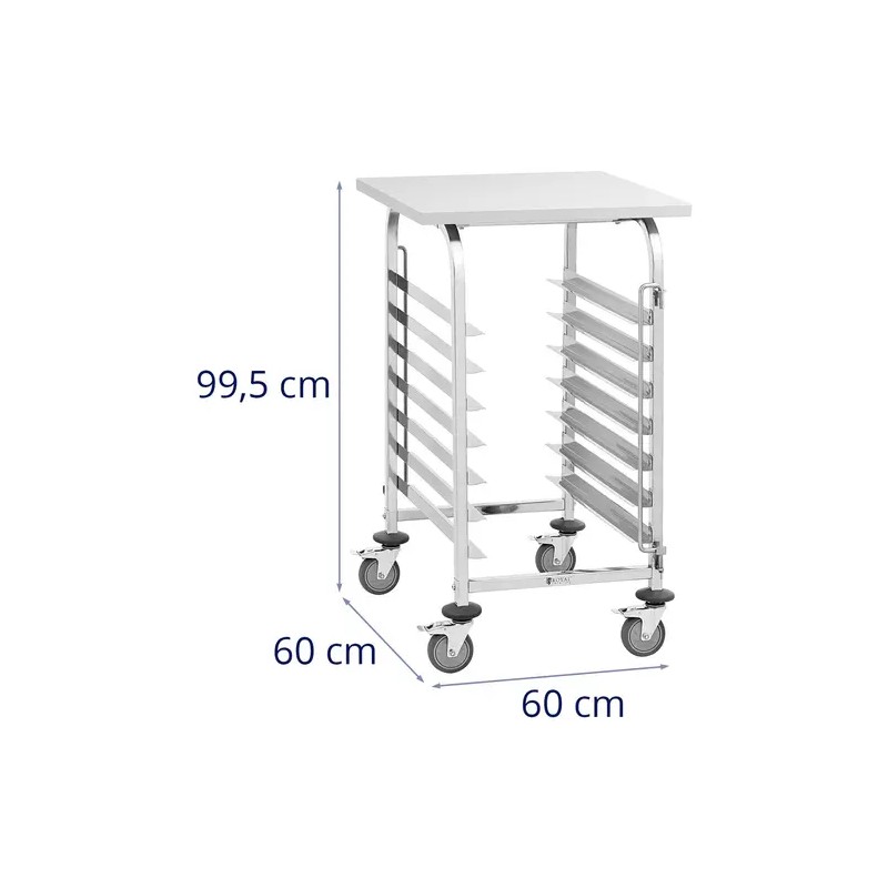 Royal Catering peltivaunu ruostumaton teräs 7 hyllypaikkaa 40 x 60 cm 90 kg