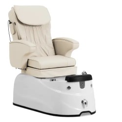 Sähköinen jalkahoitotuoli LED altaalla ja hierontatoiminnolla 105 W 150 kg kermanvalkoinen