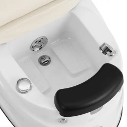 Sähköinen jalkahoitotuoli LED-altaalla ja hierontatoiminnolla, 105 W, 150 kg, kermanvalkoinen