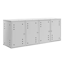 Jäteastiakotelo 4 x 240 l ruostumaton teräs