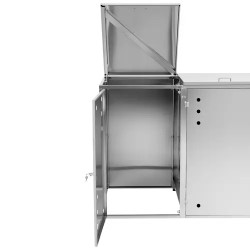 Jäteastiakotelo 4 x 240 l ruostumaton teräs