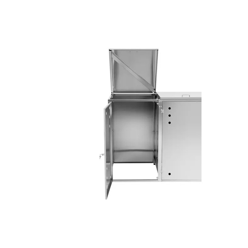 Jäteastiakotelo 4 x 240 l ruostumaton teräs