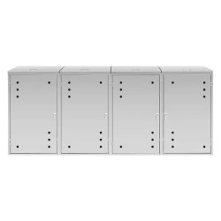 Jäteastiakotelo 4 x 240 l ruostumaton teräs