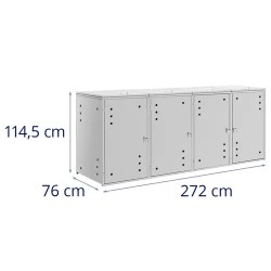 Jäteastiakotelo 4 x 240 l ruostumaton teräs