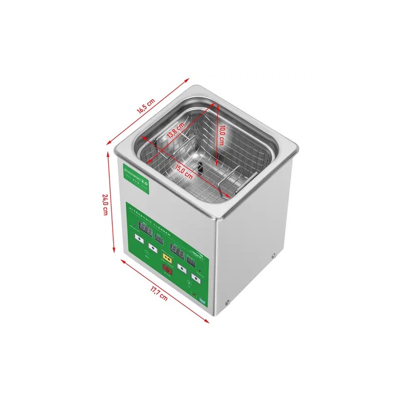 Ultraäänipesuri 2 l 40 kHz 60 W Memory-toiminnolla