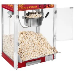 Royal Catering Popcorn-kone 1500 W, 5-6 kg/h, punainen retro-design