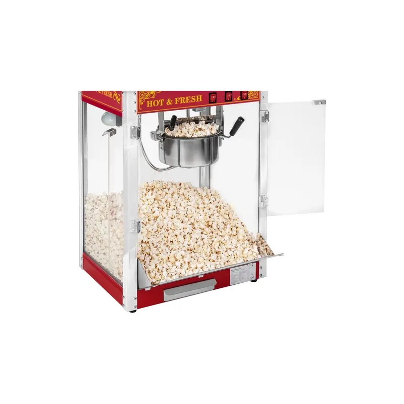 Royal Catering Popcorn-kone 1500 W, 5-6 kg/h, punainen retro-design
