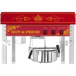 Royal Catering Popcorn-kone 1500 W, 5-6 kg/h, punainen retro-design