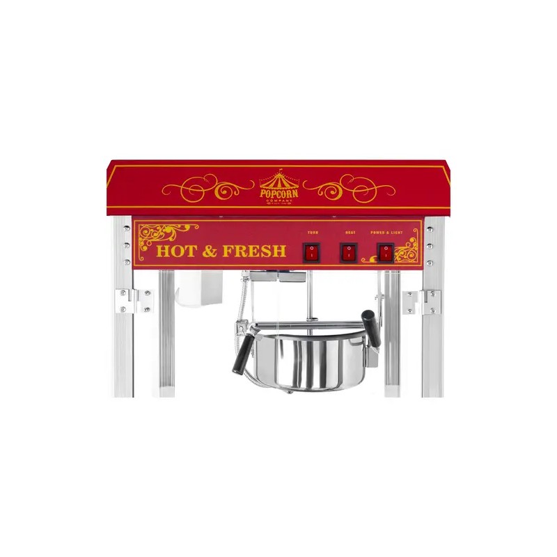Royal Catering Popcorn-kone 1500 W, 5-6 kg/h, punainen retro-design