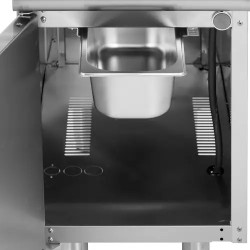 Royal Catering sähkögrilli alakaapilla 5,4 kW sileä griddle-levy 33,5 x 55 cm