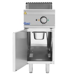 Royal Catering sähkögrilli alakaapilla 5,4 kW sileä griddle-levy 33,5 x 55 cm