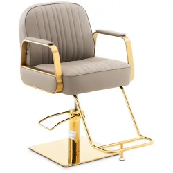 Kampaajatuoli Staunton Beige säädettävä korkeus 560 720 mm 200 kg kultaiset yksityiskohdat