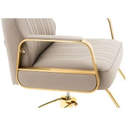 Kampaajatuoli Staunton Beige, säädettävä korkeus 560-720 mm, 200 kg, kultaiset yksityiskohdat