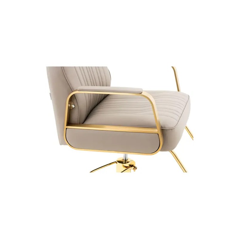 Kampaajatuoli Staunton Beige, säädettävä korkeus 560-720 mm, 200 kg, kultaiset yksityiskohdat