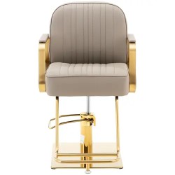 Kampaajatuoli Staunton Beige, säädettävä korkeus 560-720 mm, 200 kg, kultaiset yksityiskohdat