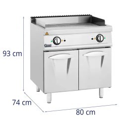 Royal Catering sähkögrilli alakaapilla, 10,8 kW, uritettu pinta