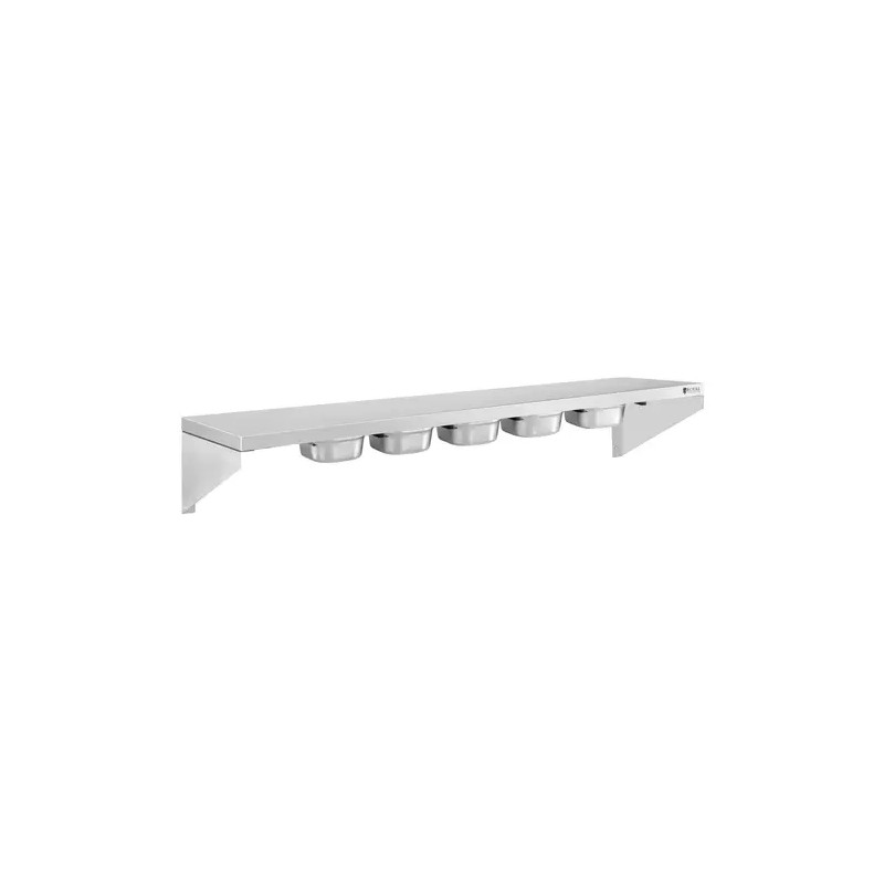 Royal Catering RCWR-5 GN1/6 maustehylly 120 cm, 5 kpl 1/6 GN -astiaa, ruostumaton teräs