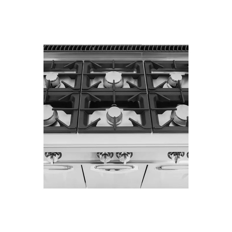 Royal Catering kaasuliesi 21,6 kW 6 poltintta ja alakaappi