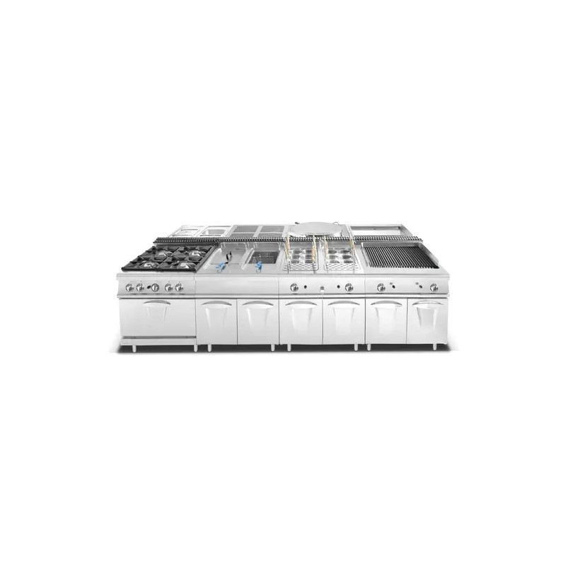 Royal Catering kaasuliesi 21,6 kW 6 poltintta ja alakaappi
