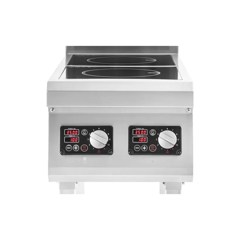 Royal Catering Induktiolevy 2 x 3500 W alustalla ja hyllyllä