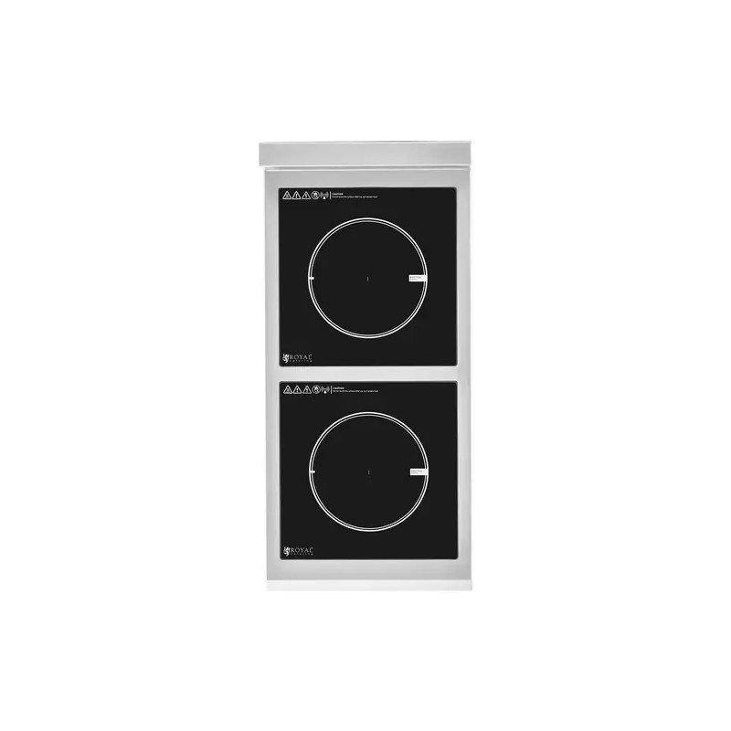 Royal Catering Induktiolevy 2 x 3500 W alustalla ja hyllyllä