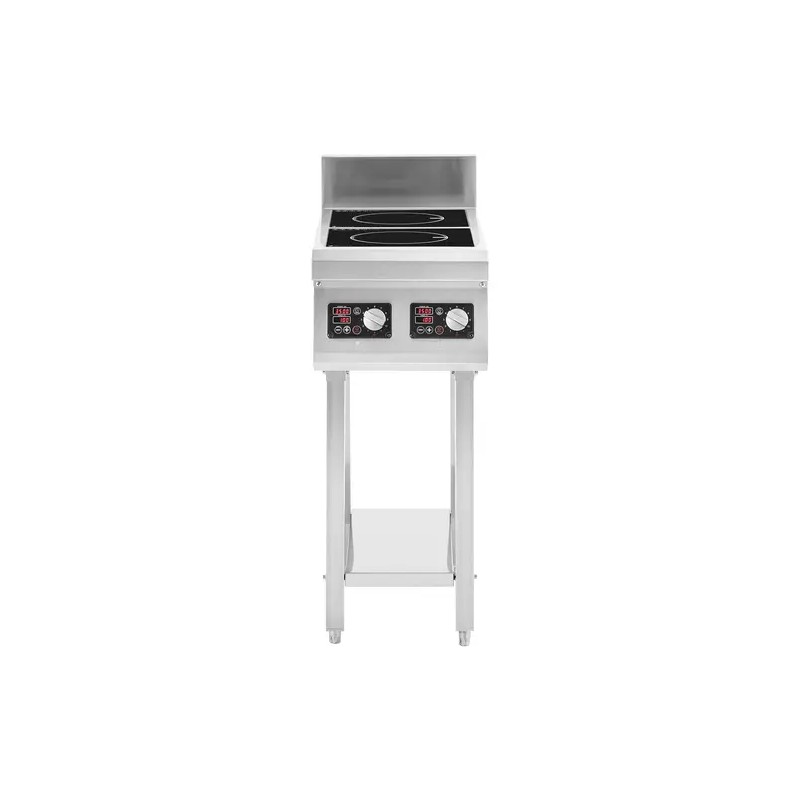 Royal Catering Induktiolevy 2 x 3500 W alustalla ja hyllyllä