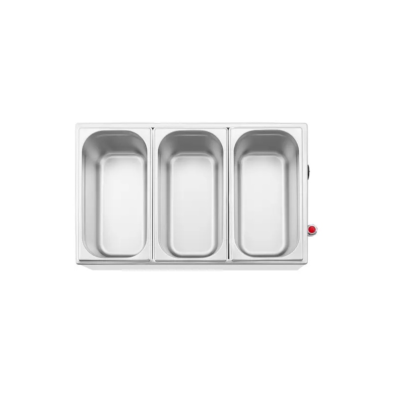 Royal Catering Bain Marie -lämpöhaude 600 W, 3 kpl GN 1/3 -astiaa, poistoventtiili