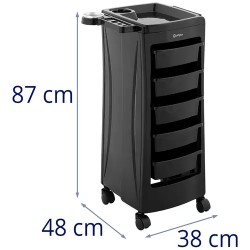 Physa kampaajan kärry 5 vetolaatikkoa ja fööninteline 485 x 380 mm
