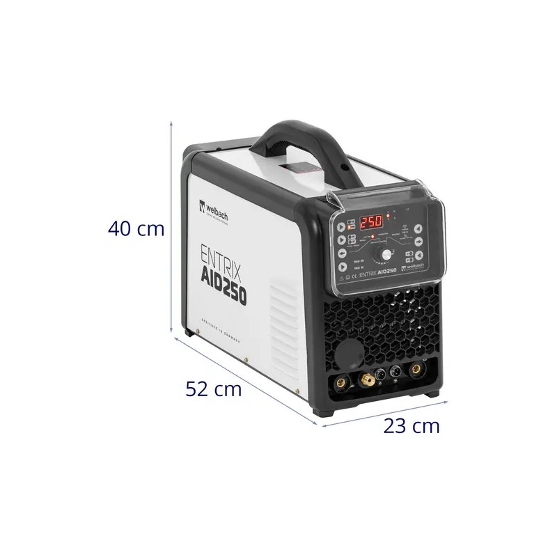 ENTRIX AID250 AC/DC TIG/MMA-hitsauskone 250 A 230 V IGBT pulssitoiminnolla