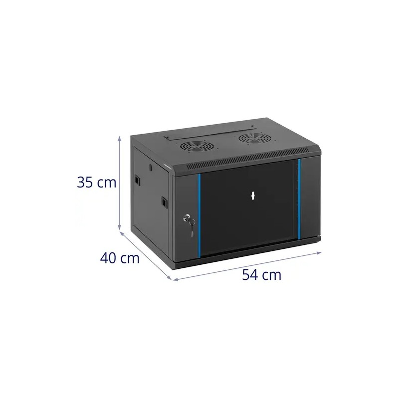 Fromm & Starck 19" palvelinkaappi 6U, musta, lukittava, 60 kg kantavuus