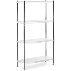 Royal Catering RCER 10040 ruostumattomasta teräksestä valmistettu hyllystö 100 x 40 x 180 cm