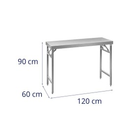 Royal Catering RCAT-120K taittuva työpöytä ruostumaton teräs 120 x 60 cm