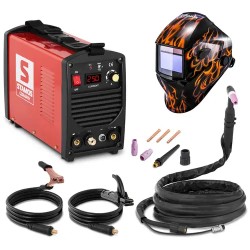 Stamos Germany S WIGMA 250 WIG hitsaussetti 250 A 230 V ja Firestarter 500 hitsauskypärä 13 15 kg