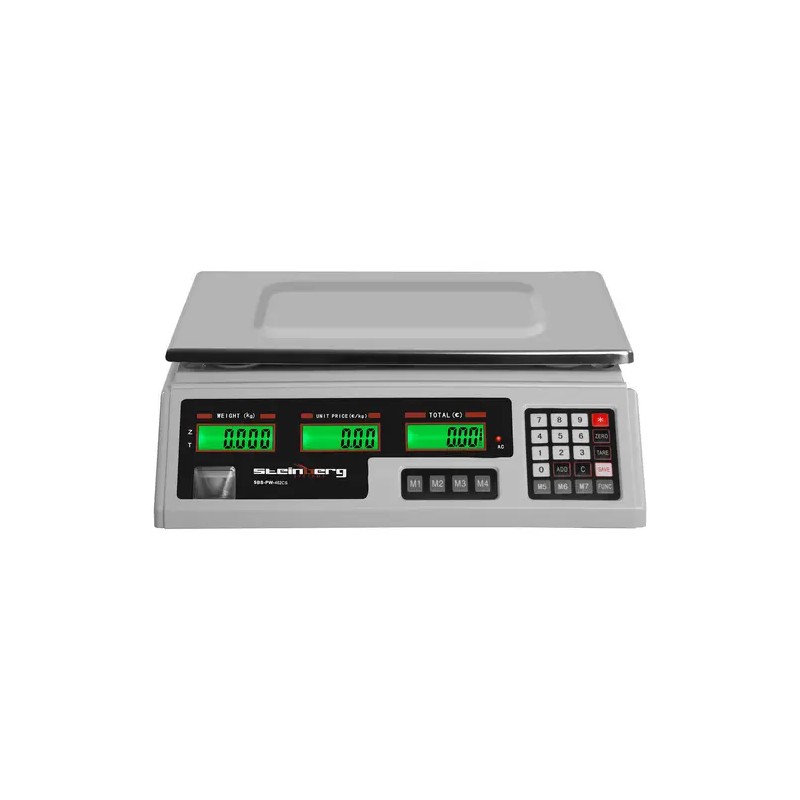 Kontrollivaaka SBS-PW-402CS, 40 kg / 2 g, 33,9 x 23,3 cm, 6 LCD-näyttöä