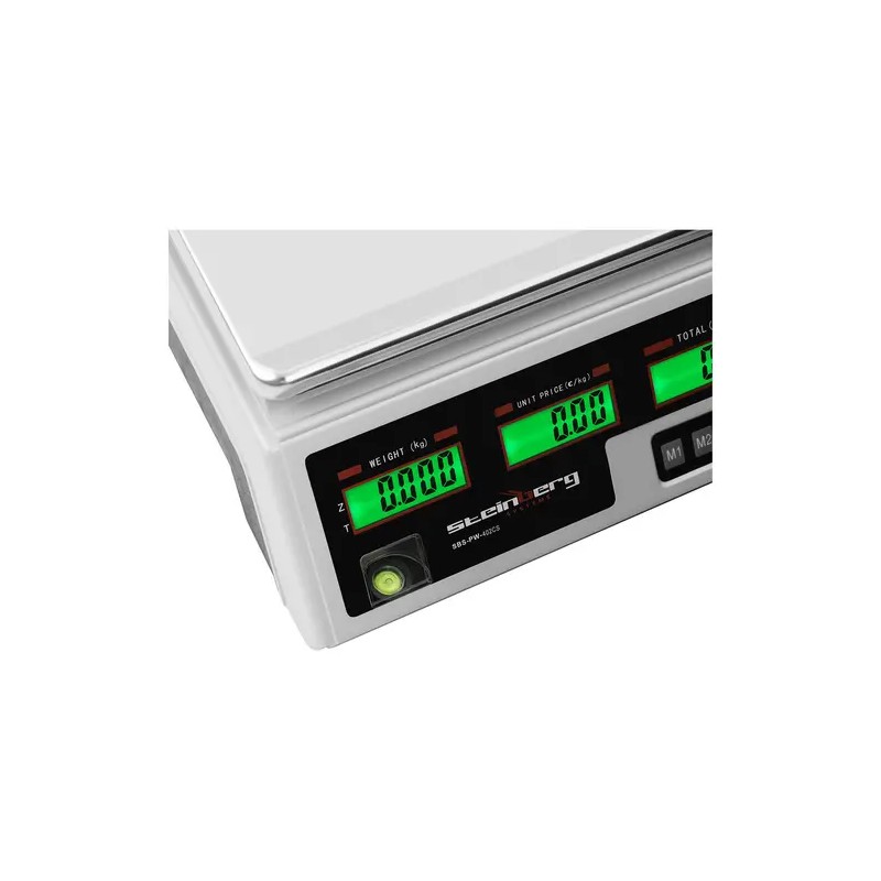 Kontrollivaaka SBS-PW-402CS, 40 kg / 2 g, 33,9 x 23,3 cm, 6 LCD-näyttöä