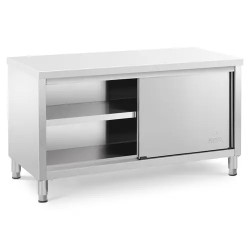 Royal Catering ECO ruostumattomasta teräksestä valmistettu työpöytäkaappi 150 x 70 cm 500 kg