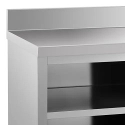 Royal Catering ECO ruostumattomasta teräksestä valmistettu työpöytäkaappi 150 x 70 cm 500 kg
