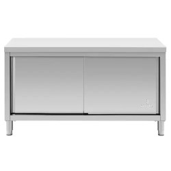 Royal Catering ECO ruostumattomasta teräksestä valmistettu työpöytäkaappi 150 x 70 cm 500 kg