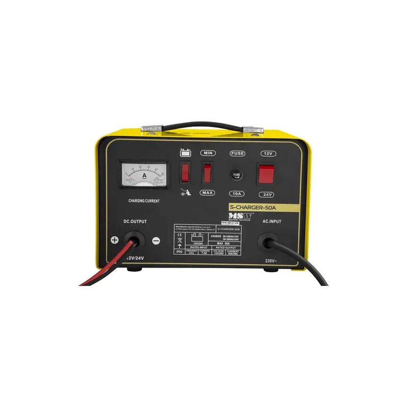 MSW S-CHARGER-50A Akkulaturi ja käynnistysavustaja 12/24 V 20/30 A 8,5 kg