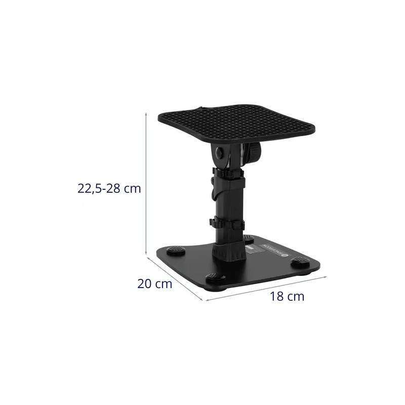 Säädettävä monitori- ja kaiutinteline, korkeus 225–280 mm, kallistus ±15°