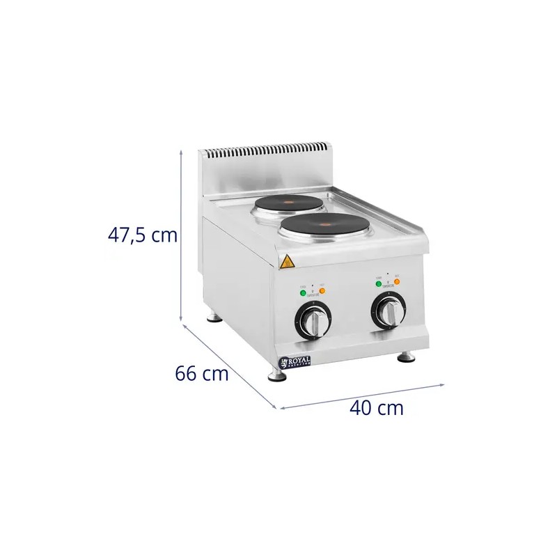 Royal Catering Elektroherd Gastro sähköliesi 4,6 kW 2 levyä pöytämalli