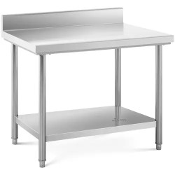 Royal Catering RCWT 100X70EB ruostumattomasta teräksestä valmistettu työpöytä 100 x 70 cm 95 kg